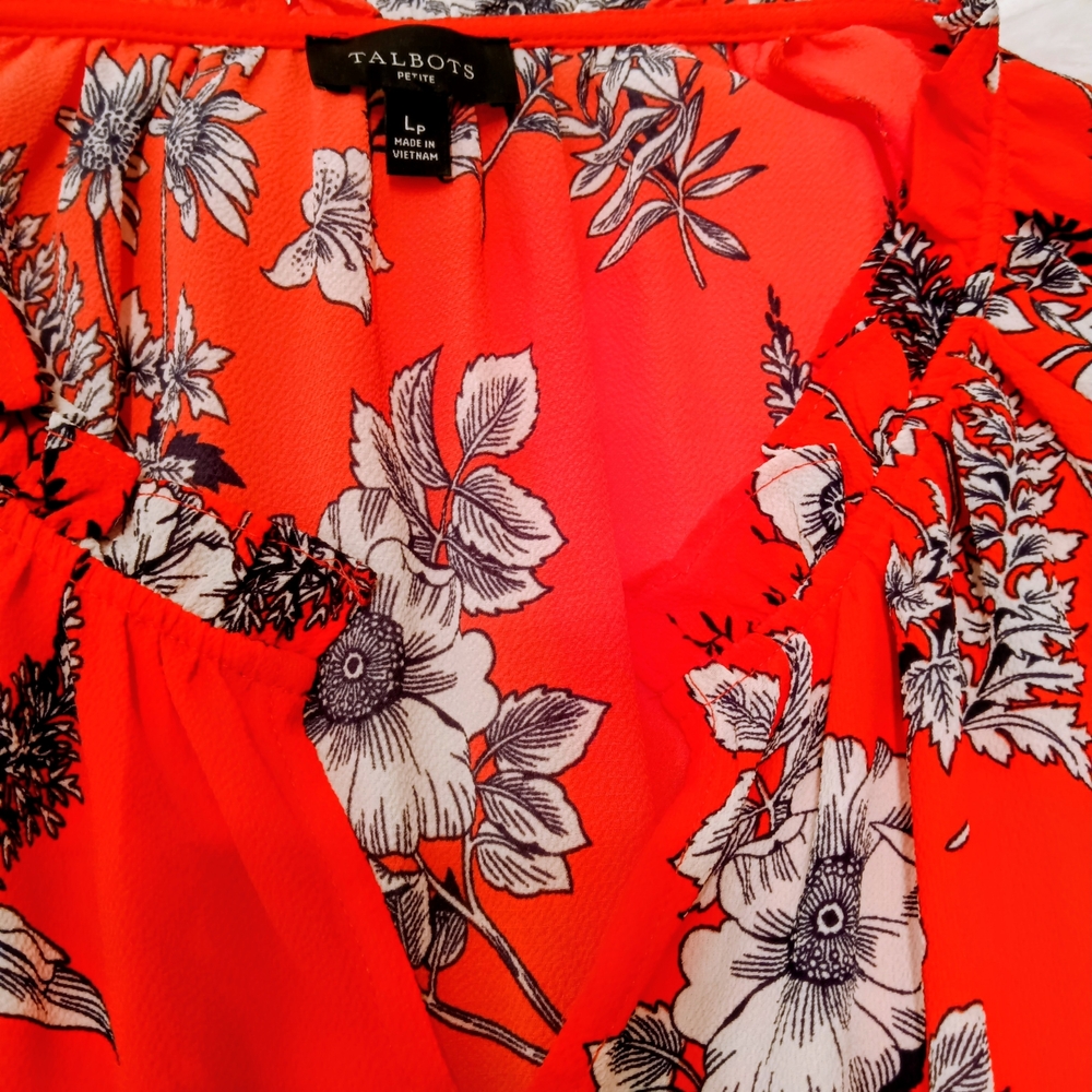 Talbots Women's Floral Red Print Dress